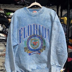 Vintage 90s Nutmeg University Of Florida Gators Blue Tie dye Crewneck Size Xl